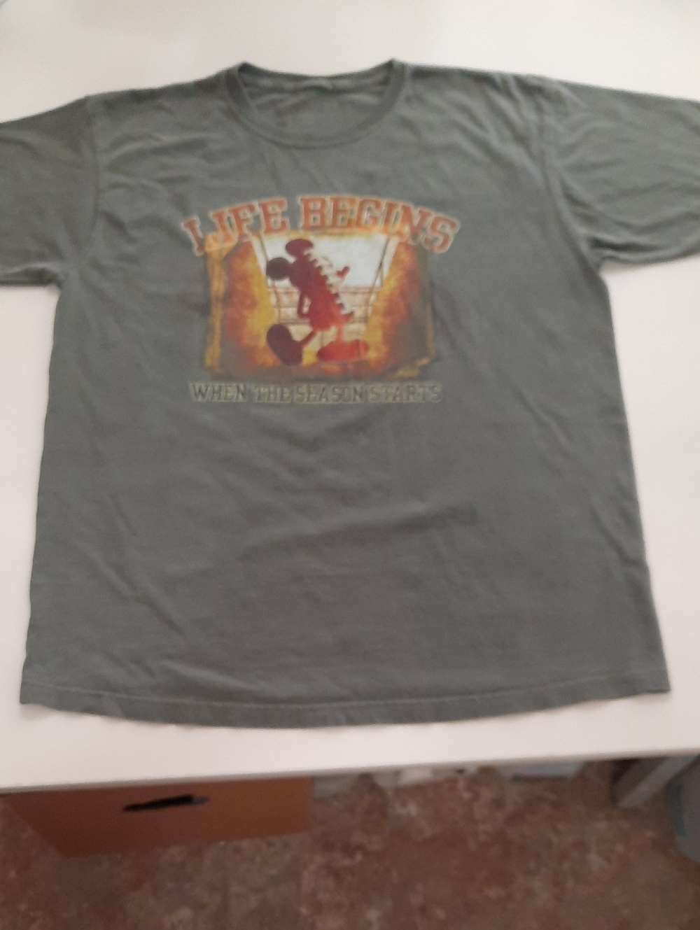 Disney Olive Green 'Life Begins' Graphic Tee - Size L